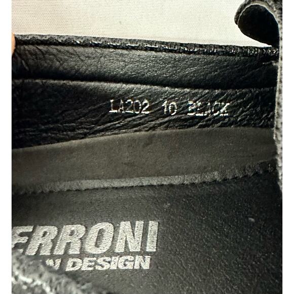 Men’s Terroni Italian Design Luxury Slip on Black Loafer Size 10 - Picture 5 of 6